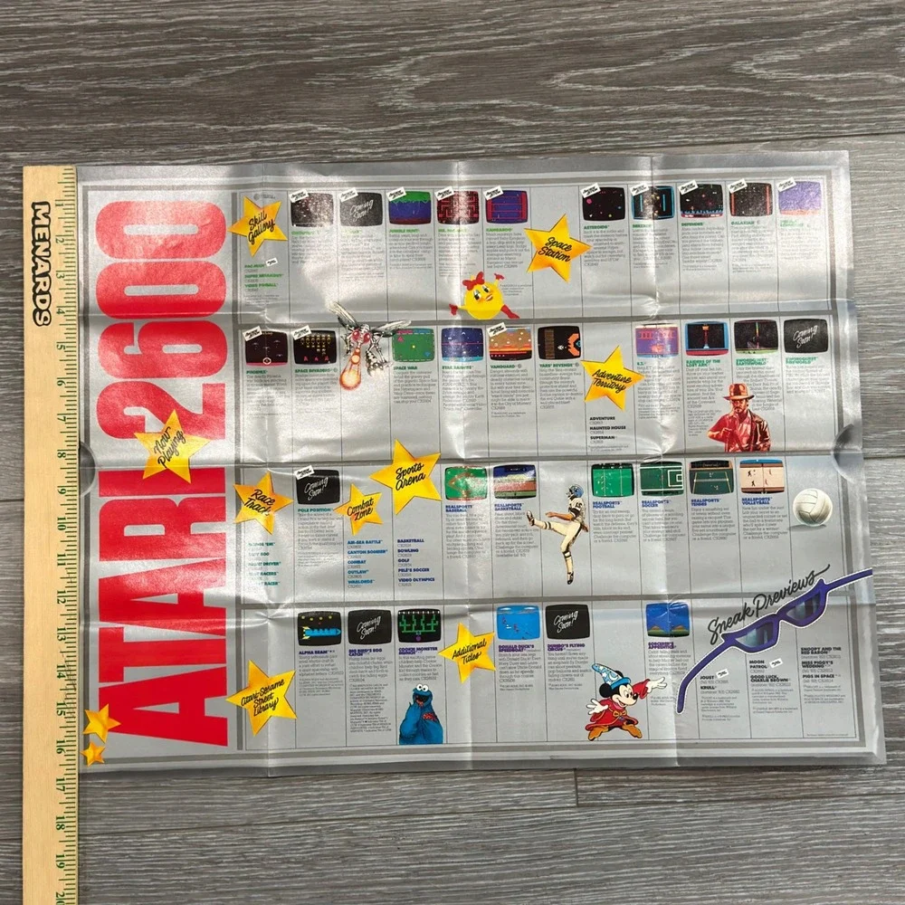 Vintage 1983 Atari Game Catalog Your Ticket to the Atari Stars Fold-Out Poster